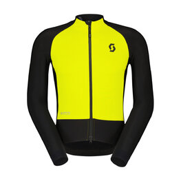 SCOTT Cycling windproof jacket - RC PRO WARM HYBRID GTX WS - black/yellow