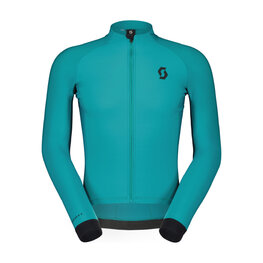 SCOTT Cycling winter long sleeve jersey - PRO WARM - turquoise