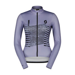 SCOTT Cycling winter long sleeve jersey - TEAM WARM GRAPHICS - light blue