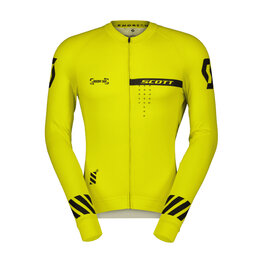 SCOTT Cycling summer long sleeve jersey - PRO - yellow