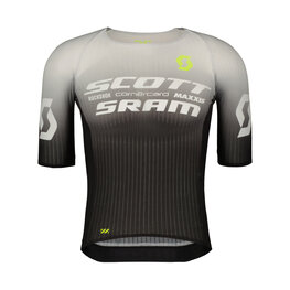 SCOTT Cycling short sleeve jersey - SRAM RACE - black/white