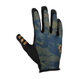 SCOTT Cycling long-finger gloves - TRACTION LF - blue/brown/black