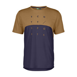 SCOTT Cycling short sleeve t-shirt - TRAIL FLOW DRI SS - brown/purple