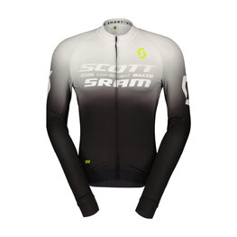 SCOTT Cycling summer long sleeve jersey - SCOTT-SRAM PRO - black/white