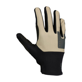 SCOTT Cycling long-finger gloves - ENDURO LF - beige/black