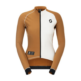 SCOTT Cycling winter long sleeve jersey - RC PRO WARM REMIX W - brown/white