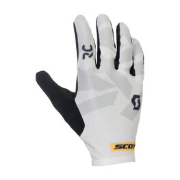 SCOTT Cycling long-finger gloves - RC ENDURANCE LF - white/black