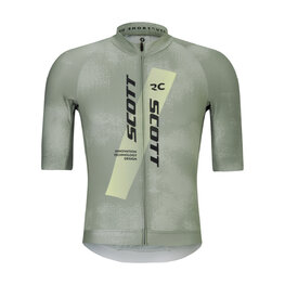 SCOTT Cycling short sleeve jersey - RC PRO - grey/yellow