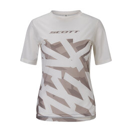 SCOTT Cycling short sleeve t-shirt - VERTIC LT SS - white/brown