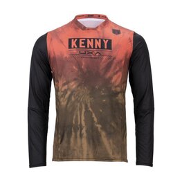 KENNY Cycling summer long sleeve jersey - CHARGER  - pink/brown
