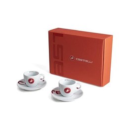 CASTELLI cups - ESPRESSO CUP - white/red