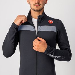 CASTELLI Cycling winter long sleeve jersey - PURO 3 - anthracite
