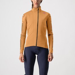 CASTELLI Cycling thermal jacket - TRANSITION - orange