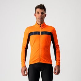 CASTELLI Cycling thermal jacket - MORTIROLO VI - orange