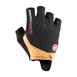 CASTELLI Cycling fingerless gloves - ROSSO CORSA PRO - black/orange