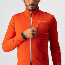 CASTELLI Cycling thermal jacket - GO - orange/red