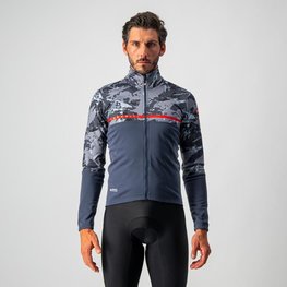 CASTELLI Cycling thermal jacket - FINESTRE - blue