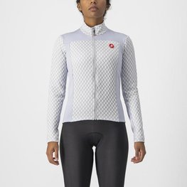 CASTELLI Cycling winter long sleeve jersey - SFIDA 2 W - grey/white