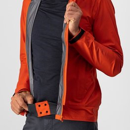 CASTELLI Cycling rain jacket - COMMUTER REFLEX - orange/red