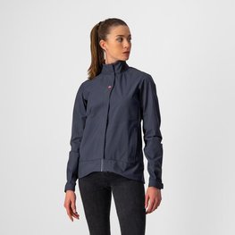 CASTELLI Cycling rain jacket - COMMUTER W REFLEX - blue