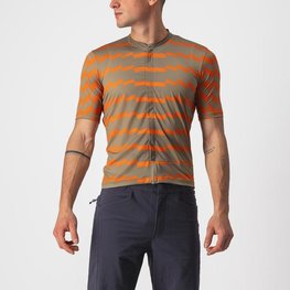 CASTELLI Cycling short sleeve jersey - UNLIMITED STERRATO - green/orange