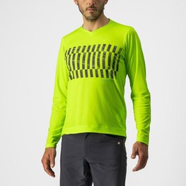 CASTELLI Cycling summer long sleeve jersey - TRAIL TECH - light green