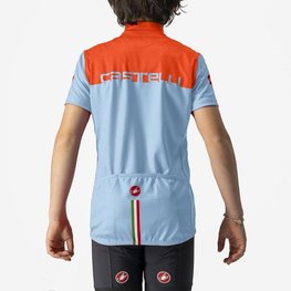 CASTELLI Cycling short sleeve jersey - NEO PROLOGO - light blue/orange