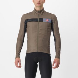 CASTELLI Cycling thermal jacket - MORTIROLO 6S - brown