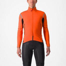 CASTELLI Cycling thermal jacket - PERFETTO ROS 2 CONVERTIBLE - orange