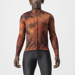 CASTELLI Cycling winter long sleeve jersey - VENTAGLIO - brown/orange