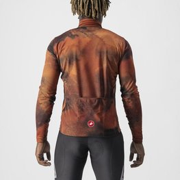 CASTELLI Cycling winter long sleeve jersey - VENTAGLIO - brown/orange
