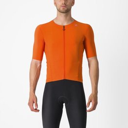 CASTELLI Cycling short sleeve jersey - PREMIO BLACK - orange