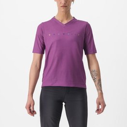 CASTELLI Cycling short sleeve jersey - TRAIL TECH 2 W - purple