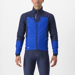 CASTELLI Cycling thermal jacket - FLY TERMAL - blue