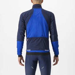 CASTELLI Cycling thermal jacket - FLY TERMAL - blue