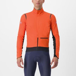 CASTELLI Cycling thermal jacket - ALPHA DOPPIO RoS - orange