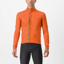 CASTELLI Cycling thermal jacket - ENTRATA - orange