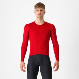 CASTELLI Cycling winter long sleeve jersey - FLY LS - red