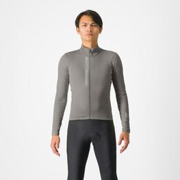 CASTELLI Cycling winter long sleeve jersey - ENTRATA THERMAL - grey