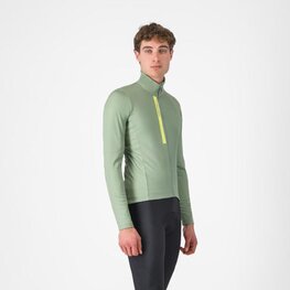 CASTELLI Cycling winter long sleeve jersey - ENTRATA THERMAL - green