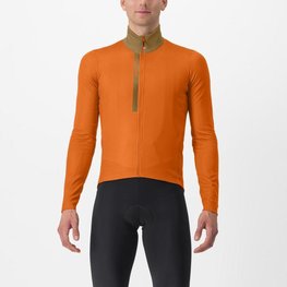 CASTELLI Cycling winter long sleeve jersey - ENTRATA THERMAL - orange