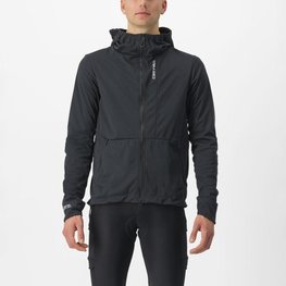 CASTELLI Cycling thermal jacket - TRAIL HOODIE - black