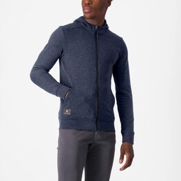 CASTELLI hoodie - MILANO 2 FULL ZIP FLEECE - blue