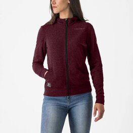 CASTELLI hoodie - MILANO 2 FULL ZIP W FLEECE - bordeaux