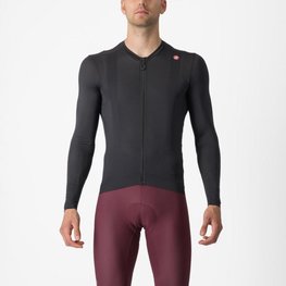 CASTELLI Cycling summer long sleeve jersey - ESPRESSO - anthracite