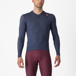 CASTELLI Cycling summer long sleeve jersey - ESPRESSO - blue
