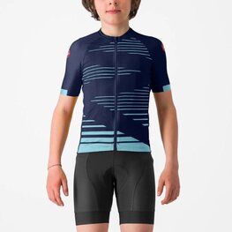 CASTELLI Cycling short sleeve jersey - AERO KID - blue