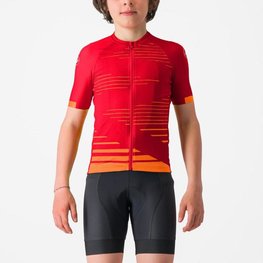 CASTELLI Cycling short sleeve jersey - AERO KID - red