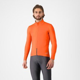CASTELLI Cycling thermal jacket - PERFETTO AIR - orange