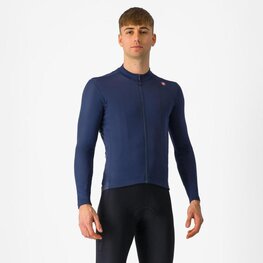 CASTELLI Cycling winter long sleeve jersey - ESPRESSO THERMAL - blue